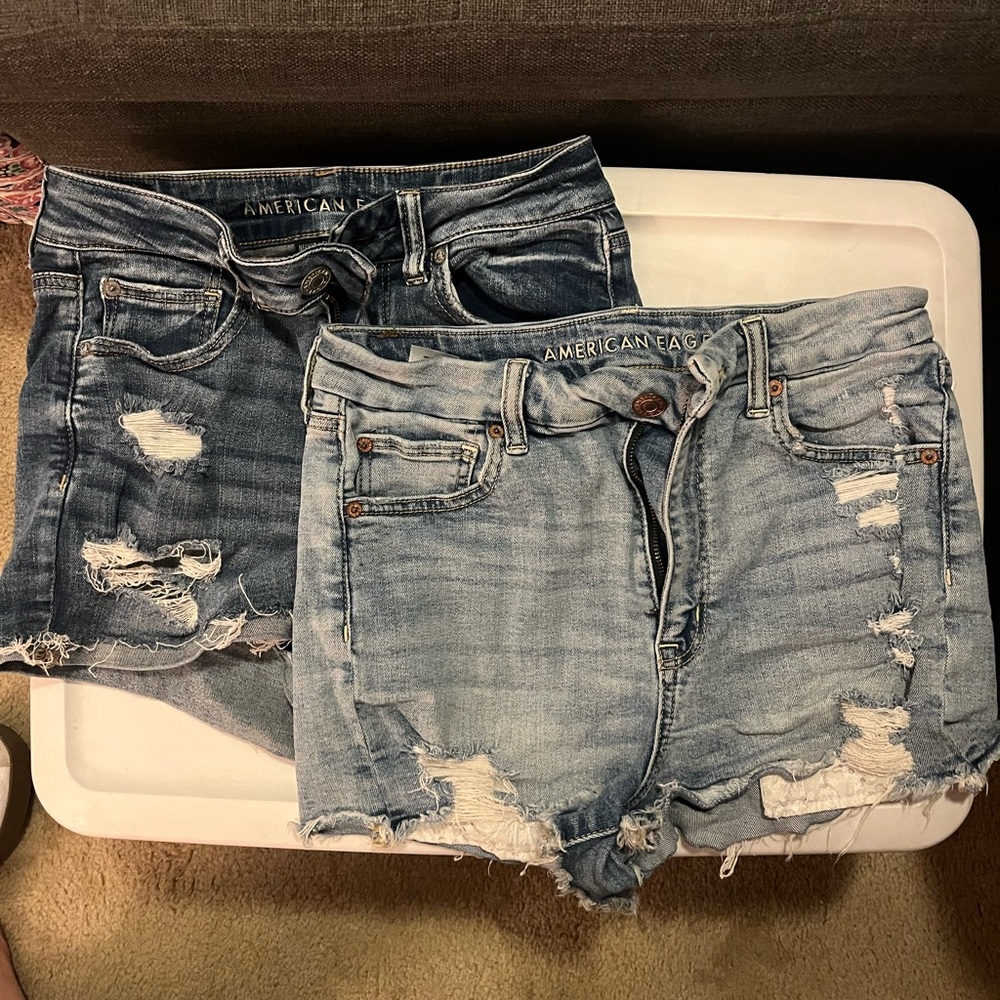 AMERICAN EAGLE HIGH RISE SHORTIE SHORTS SIZE 8 BUNDLE